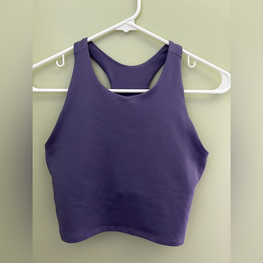 Purple high neck athletic tank